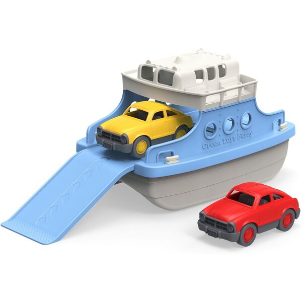 Green Toys Ferry Boat con Mini Auto - Gioco Bagnetto Sicuro e Ecologico