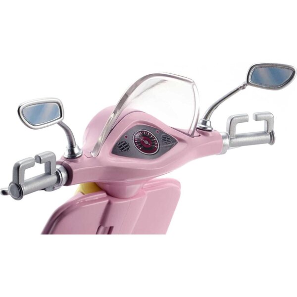 Barbie rosa Roller mit Helm, gelbem Korb und Hund, Spiel für Mädchen