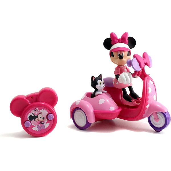 Minnie Disney Funkgesteuerter Motorradroller mit Beiwagen und integrierten Figuren