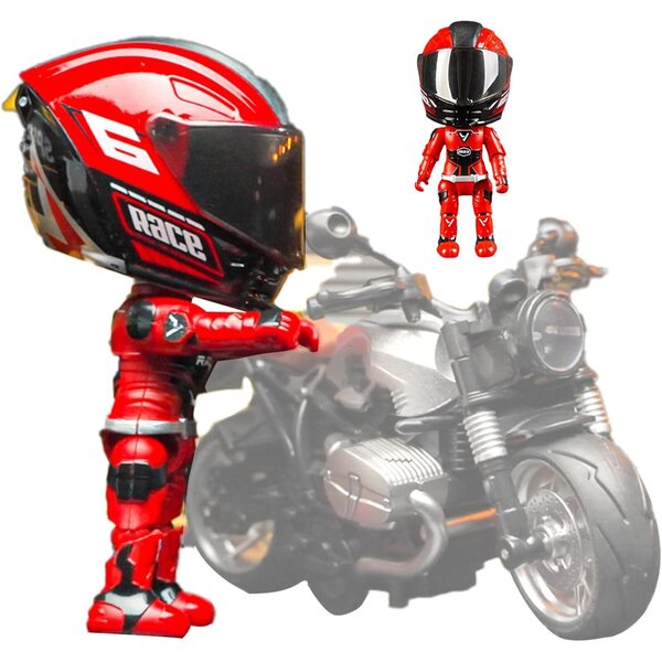 Verwandelbares Motorradmodell mit Motorradfahrer-Puppe – kreatives und sammelbares Spielzeug