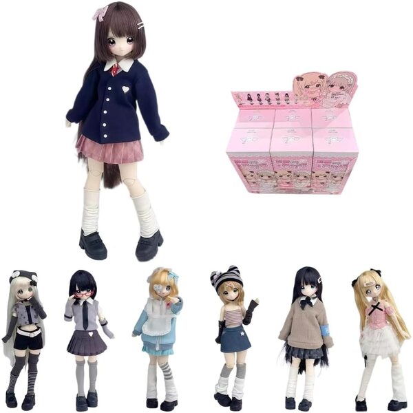 Lot de 6 figurines articulées niannyyhouse BJD Denpa Girl - Collection Blind Box