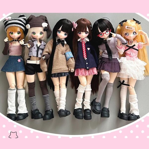 Lot de 6 figurines articulées niannyyhouse BJD Denpa Girl - Collection Blind Box