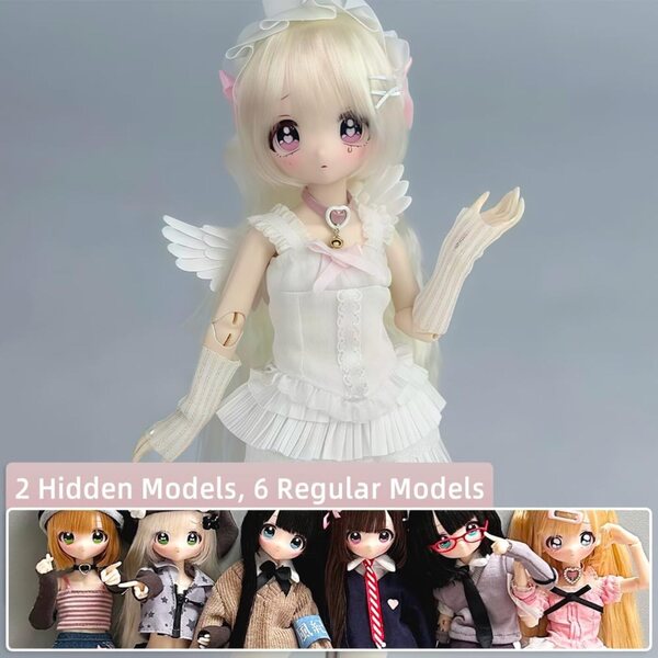 Lot de 6 figurines articulées niannyyhouse BJD Denpa Girl - Collection Blind Box