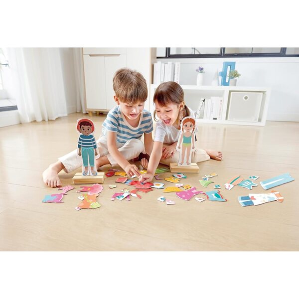 Hape Holzpuzzle – 66 magnetische Teile zum Verkleiden von Jungen und Mädchen ab 3 Jahren