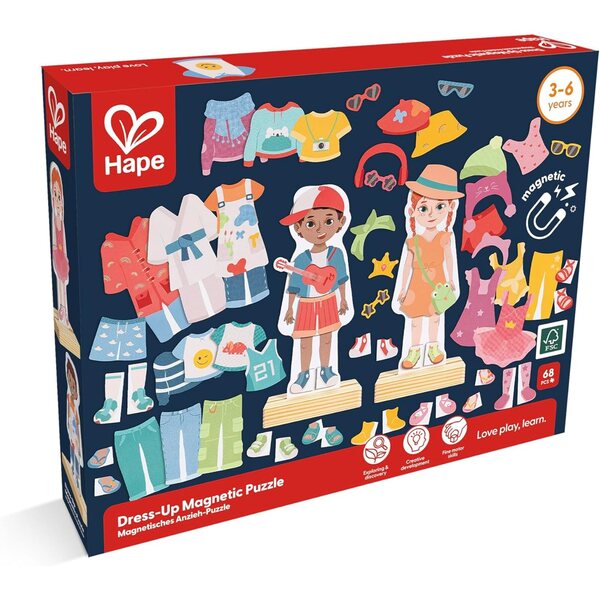 Hape Holzpuzzle – 66 magnetische Teile zum Verkleiden von Jungen und Mädchen ab 3 Jahren