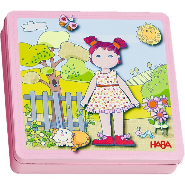HABA Magnetisches Anziehspiel Lady – 54 Teile und 4 Szenarien in Metallbox