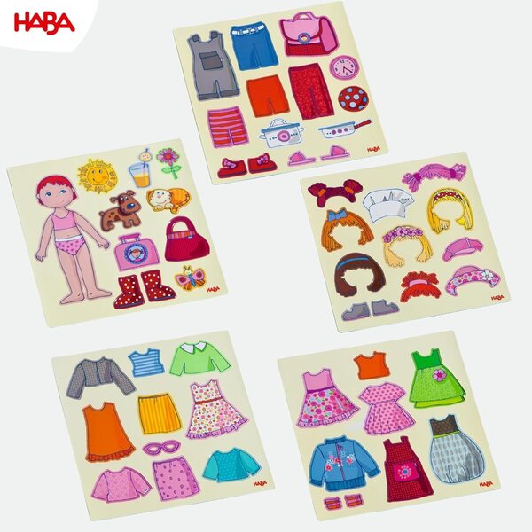 HABA Magnetisches Anziehspiel Lady – 54 Teile und 4 Szenarien in Metallbox