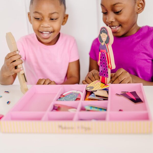 Puzzle in Legno Melissa & Doug 56 Pezzi con 2 Bambole e Vestiti Magnetici