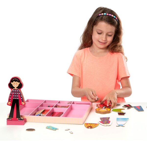 Puzzle in Legno Melissa & Doug 56 Pezzi con 2 Bambole e Vestiti Magnetici
