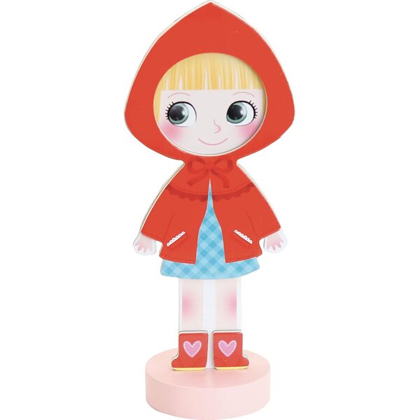 Vilac - Pupazzo Mia in legno con 36 vestiti magnetici per bambini 3+