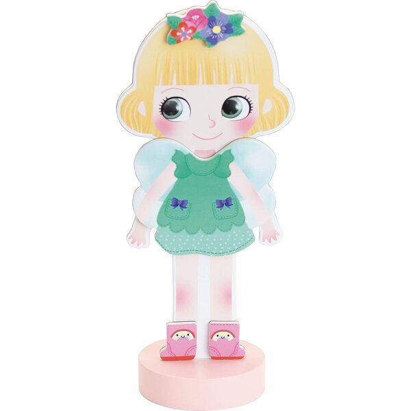 Vilac - Pupazzo Mia in legno con 36 vestiti magnetici per bambini 3+