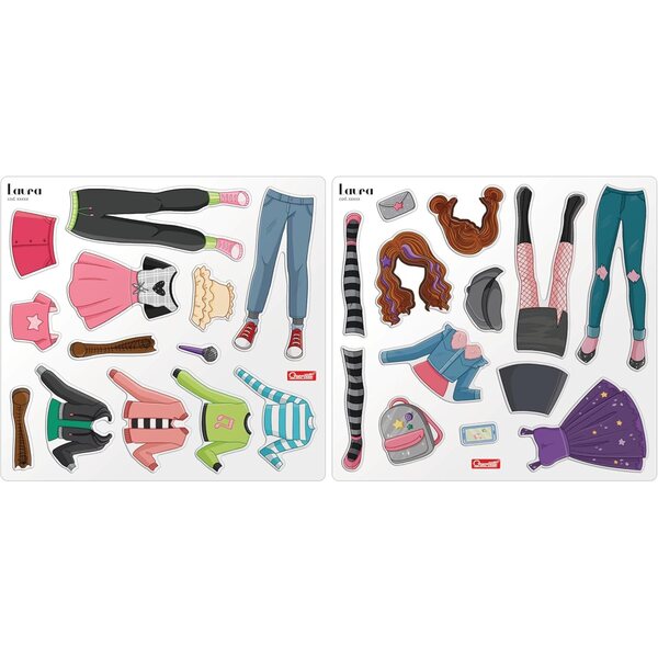 Quercetti Magnetic Fashion Best Friends: 57 pezzi magnetici per bambine 5-9 anni