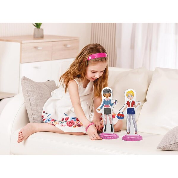 Quercetti Magnetic Fashion Best Friends: 57 pezzi magnetici per bambine 5-9 anni