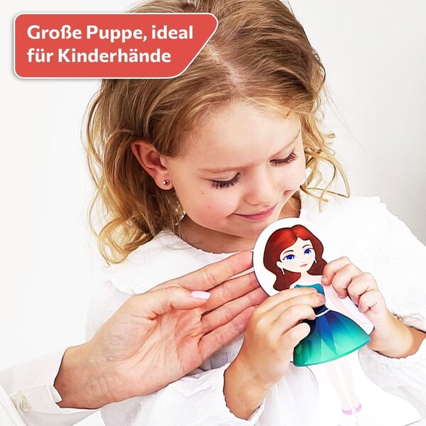 MAGNIKON Magnetpuppen zum Verkleiden mit 3 Puppen und 50 magnetischen Accessoires