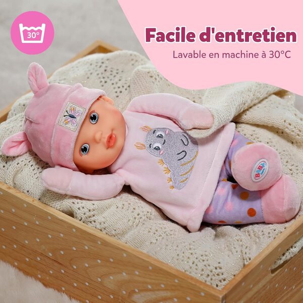 BABY geb. Sweetie Pink – 30 cm große Kuschelpuppe mit integrierter Rassel, ideal für Neugeborene