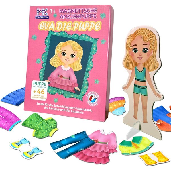 Eva die Magnetpuppe: Kreativität mit 46 magnetischen Kleidungsstücken für Babys