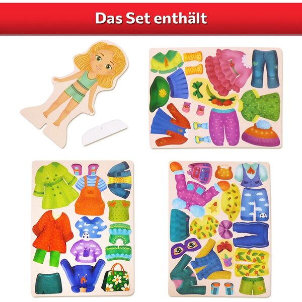 Eva die Magnetpuppe: Kreativität mit 46 magnetischen Kleidungsstücken für Babys