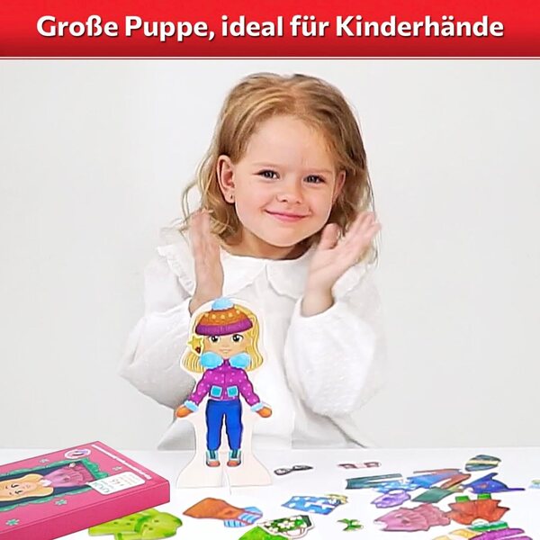 Eva die Magnetpuppe: Kreativität mit 46 magnetischen Kleidungsstücken für Babys