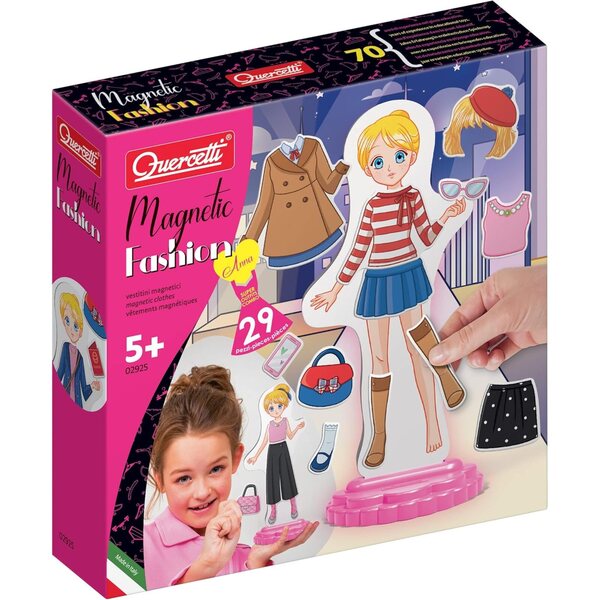 Quercetti Magnetic Fashion Anna: Bambola Magnetica e 29 Vestiti per Bambini dai 5+ Anni