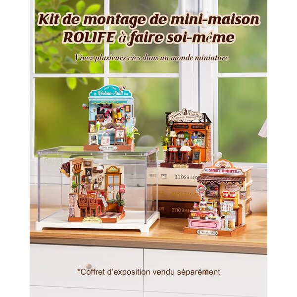 Rolife Bistro Miniature Cozy Cat, 136 pezzi Kit 3D Casa in Legno senza Colla