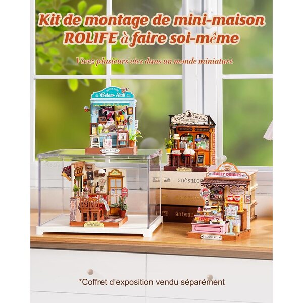 Rolife Sweetie's Donut Shop Miniatura da Costruire 141 Pezzi Senza Colla - Kit Maison 3D