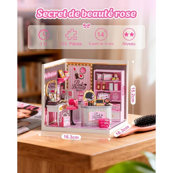 Rolife Super Creator Pink Beauty Store - Casa Miniatura DIY con Luci, senza Colla