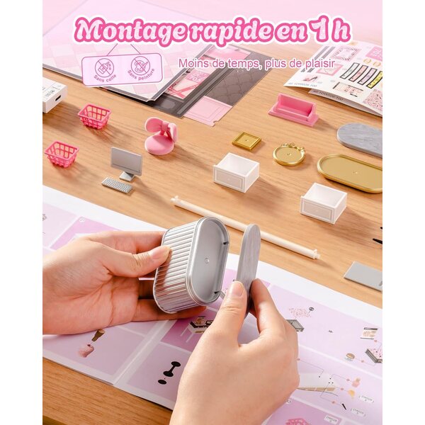 Rolife Super Creator Pink Beauty Store - Casa Miniatura DIY con Luci, senza Colla