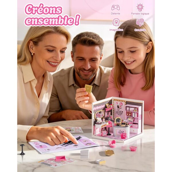 Rolife Super Creator Pink Beauty Store - Casa Miniatura DIY con Luci, senza Colla
