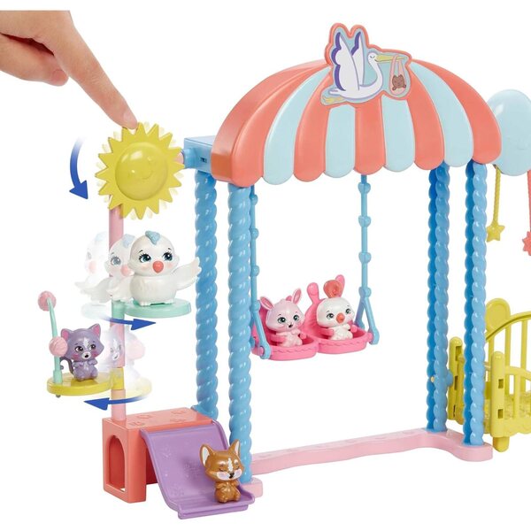 Enchantimals-Kinderzimmerset mit Starley Stork-Puppe und 4 Tieren