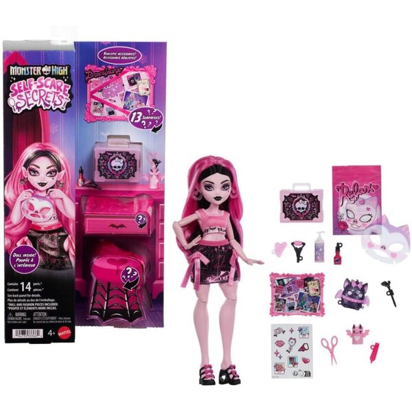 Monster High Draculaura Secrets De Beauté Coffret avec 13 accessoires interactifs