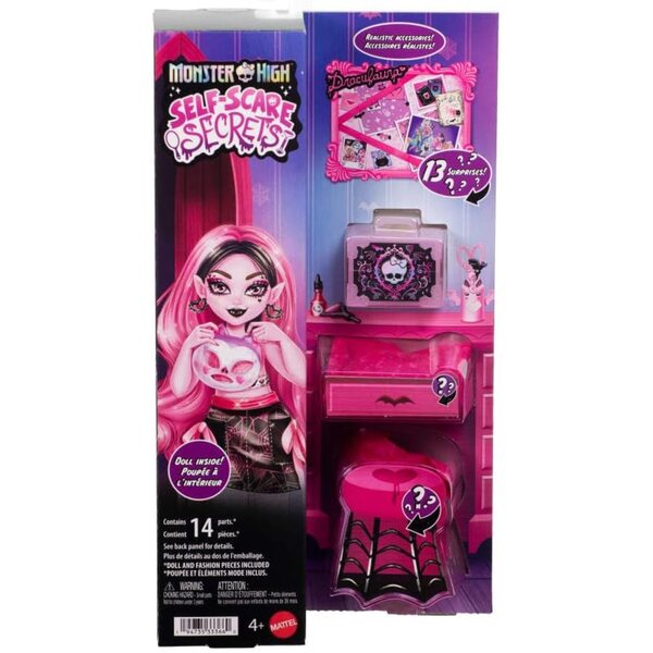 Monster High Draculaura Cofanetto Secrets De Beauté con 13 Accessori Interattivi
