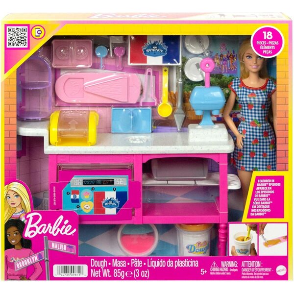 Barbie It Takes Two Gebäckschachtel mit 18 Zubehörteilen und 3 Farben Modelliermasse