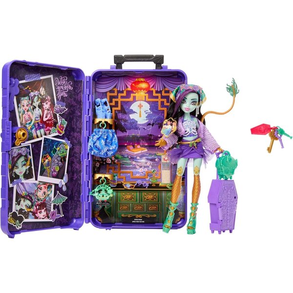 Monster High Cofanetto Monstrueux Secrets Jinafire Long con Oltre 19 Sorprese da Viaggio