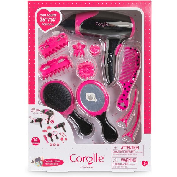 Scatola Acconciatura Corolle con 14 Accessori per Bambole, ideale per bambine di 3 anni