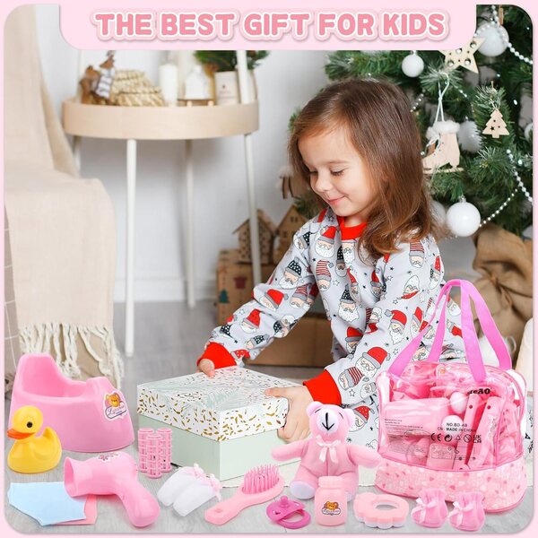 Set 40 Accessori per Bambole deAO con Vestiti, Cibo, Peluche e Giochi da Bagno
