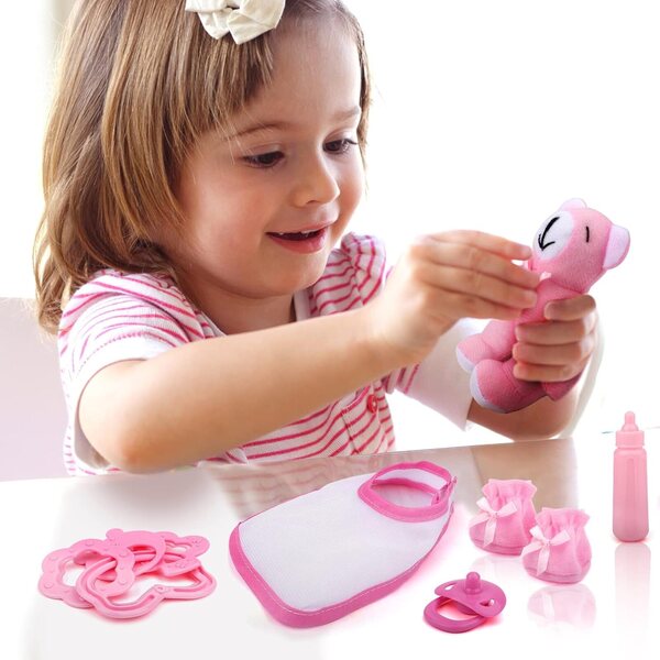 Set 40 Accessori per Bambole deAO con Vestiti, Cibo, Peluche e Giochi da Bagno