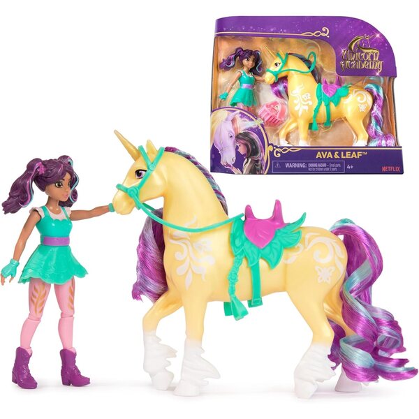 Unicorn Academy Licorne Leaf und Ava Puppen – Magisches Spiel für Kinder ab 4 Jahren
