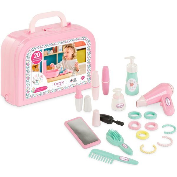 Corolle Ma Petite Valise Beauté: Set Completo 20 Accessori per Prima Messa in Bellezza dai 18 Mesi