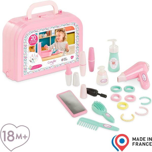 Corolle Ma Petite Valise Beauté: Set Completo 20 Accessori per Prima Messa in Bellezza dai 18 Mesi