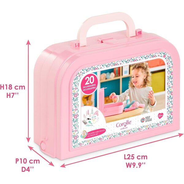 Corolle Ma Petite Valise Beauté: Set Completo 20 Accessori per Prima Messa in Bellezza dai 18 Mesi