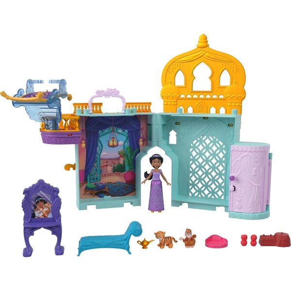 Mattel Disney Palais de Jasmine Boxset mit Puppenhaus und Aladdin-Minipuppe