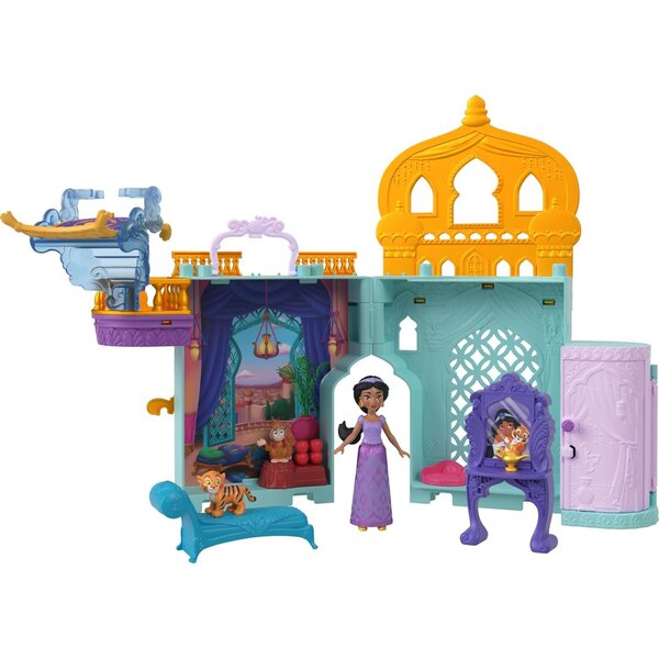 Mattel Disney Palais de Jasmine Boxset mit Puppenhaus und Aladdin-Minipuppe