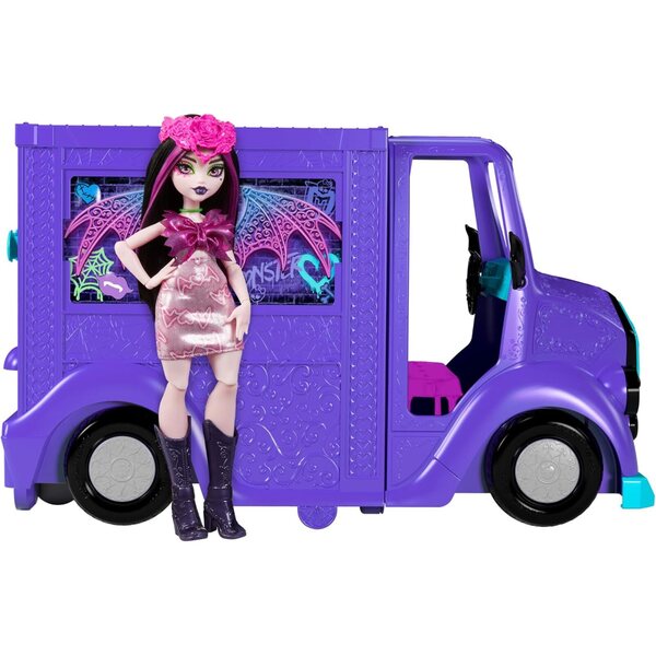 Monster High Tour Bus Rock con Draculaura e 13+ Accessori Musica e Cibo