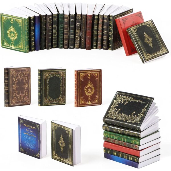 24 Libri Miniature 1:12 per Casa delle Bambole, Realistici e Multicolore in Carta