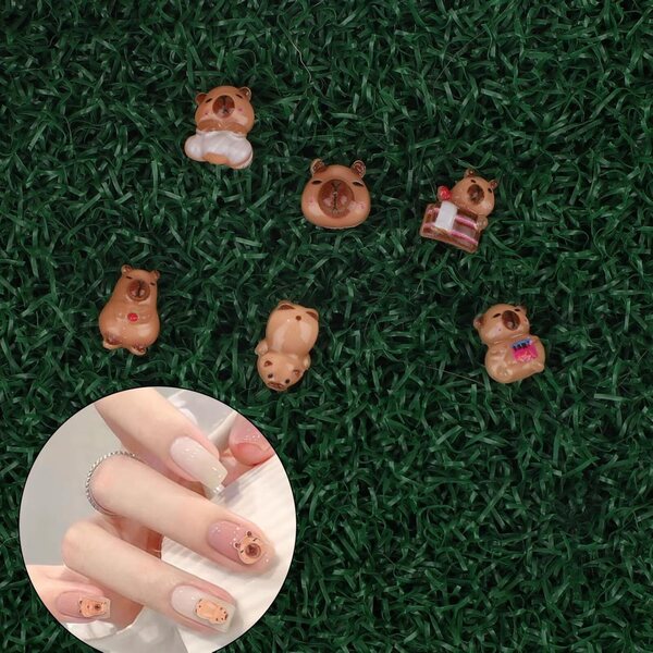 100 Mini Figurine Capybara in Resina - 6 Stili per Micro Paesaggi e Artigianato