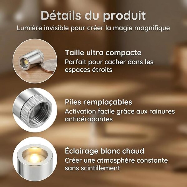 Mini Lampade LED a Pile QTORCHE – Lot 20 Luci Bianco Caldo, Pile AG3 Inclusi