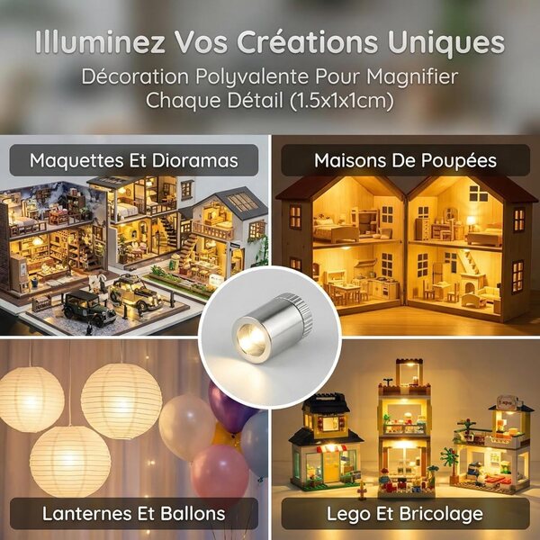 Mini Lampade LED a Pile QTORCHE – Lot 20 Luci Bianco Caldo, Pile AG3 Inclusi