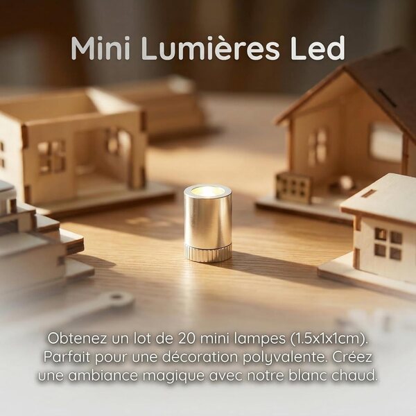 Mini Lampade LED a Pile QTORCHE – Lot 20 Luci Bianco Caldo, Pile AG3 Inclusi