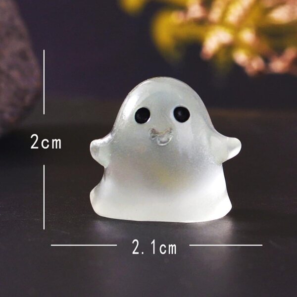 FACULX Set 17 decorazioni Halloween mini fosforescenti con fantasmi e zucche in resina