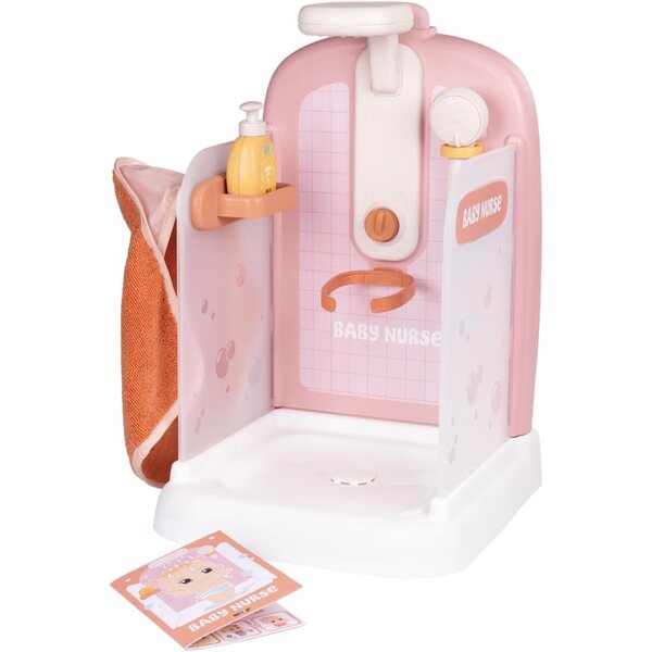 Smoby Baby Nurse Duschspielzeug für Puppen bis 40 cm mit Zubehör und funktionellem Pommeau